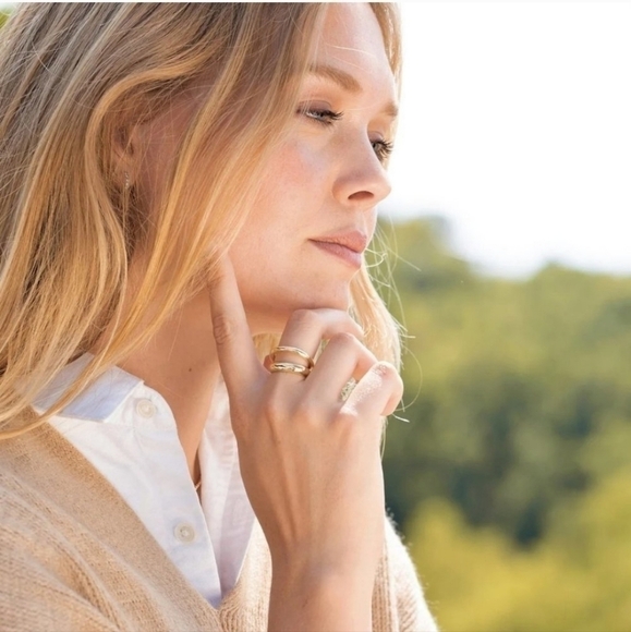 Loren Stewart X Curateur Deux Open Band Gold plated ring size 7 NWT - Picture 7 of 7